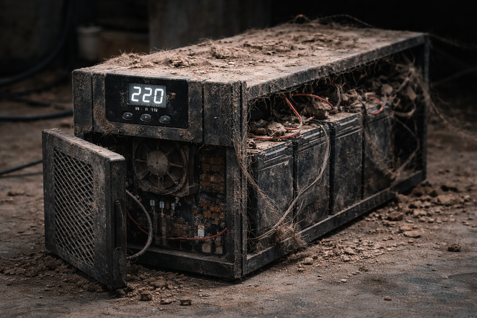 UPS con acumulación de polvo